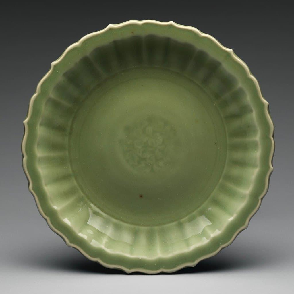 Celadon Fluted Dinner Plate
